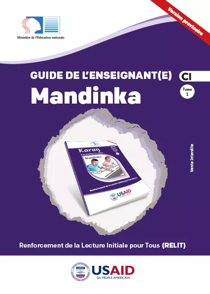 Guide de l'enseignant(e) CI - Mandinka - Tome 1 Cover thumbnail - Guide de l'enseignant(e) CI - Mandinka - Tome 1