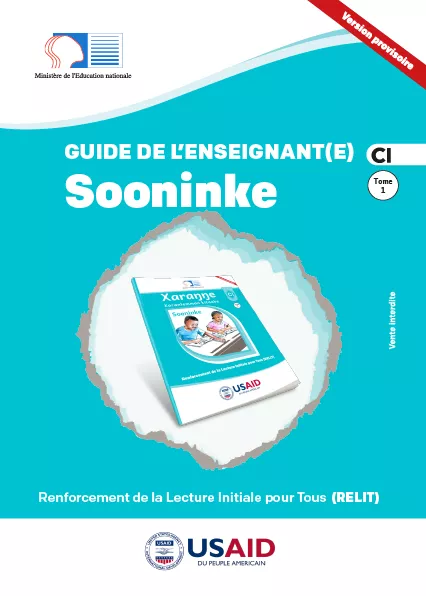 Cover thumbnail - Guide de l'enseignant(e) CI - Sooninke - Tome 1